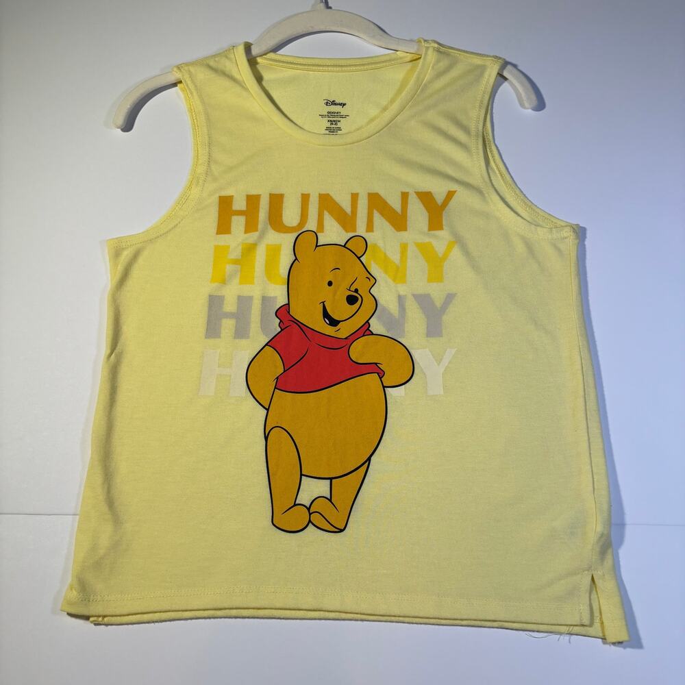 Disney Winnie the Pooh “Hunny” Tank Top XS (0-2) Yellow Graphic Sleeveless Shirt